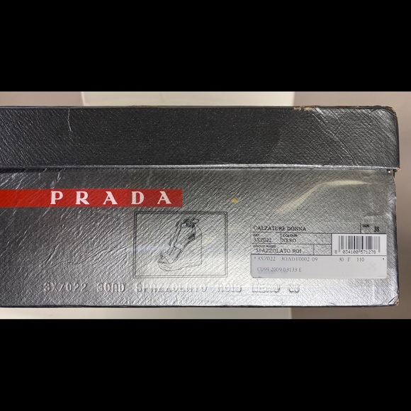Prada Black Wedge Sandals Sz 38 - Picture 7 of 8